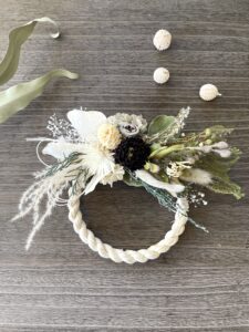 白いしめ縄リース IZURU お正月飾り ナチュラル